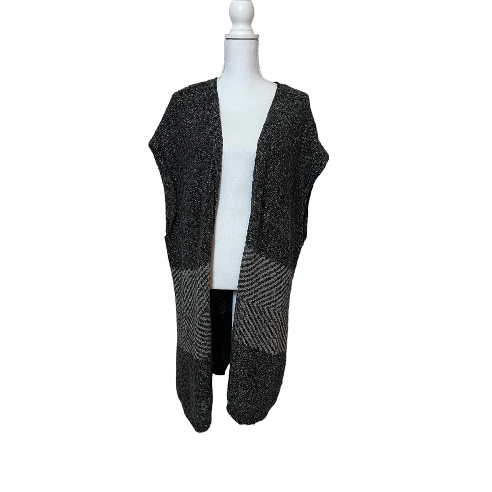 Bobeau black grey sweater cardigan women's size 2X